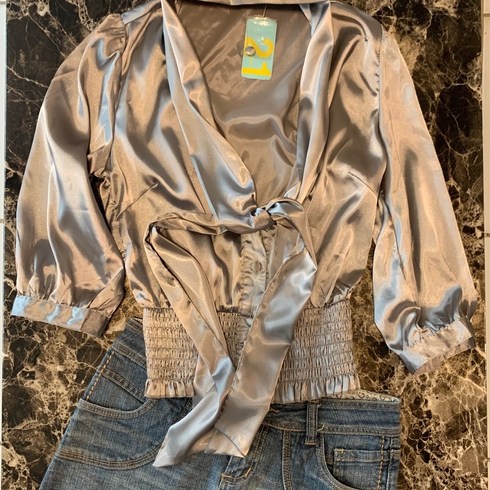21 BRAND GREY WOVEN SHIRT SIZE S